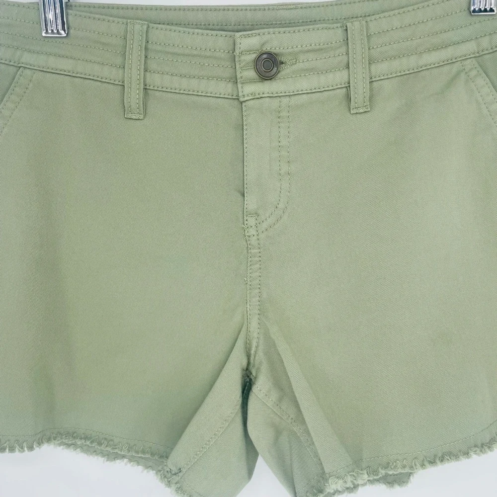 Prana Sancho Shorts Sage Green Olive Mid Rise Frayed Hiking Size‎ 2 Gorpcore